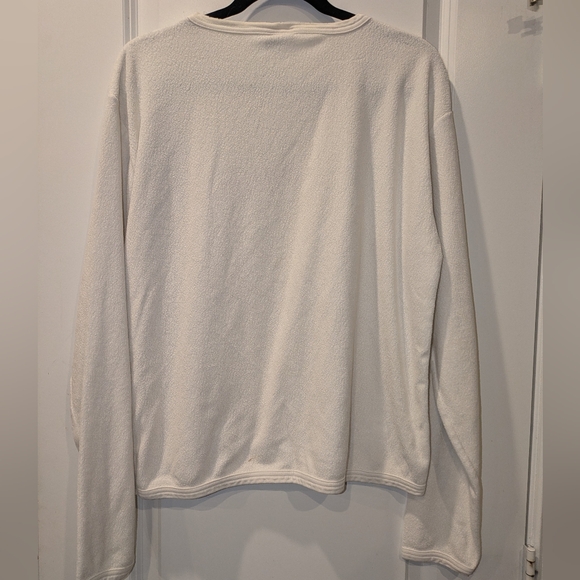 Vintage Body Glove White Terry Cloth Sweatshirt Long Sleeve Embroidered 🌺 - Picture 3 of 9